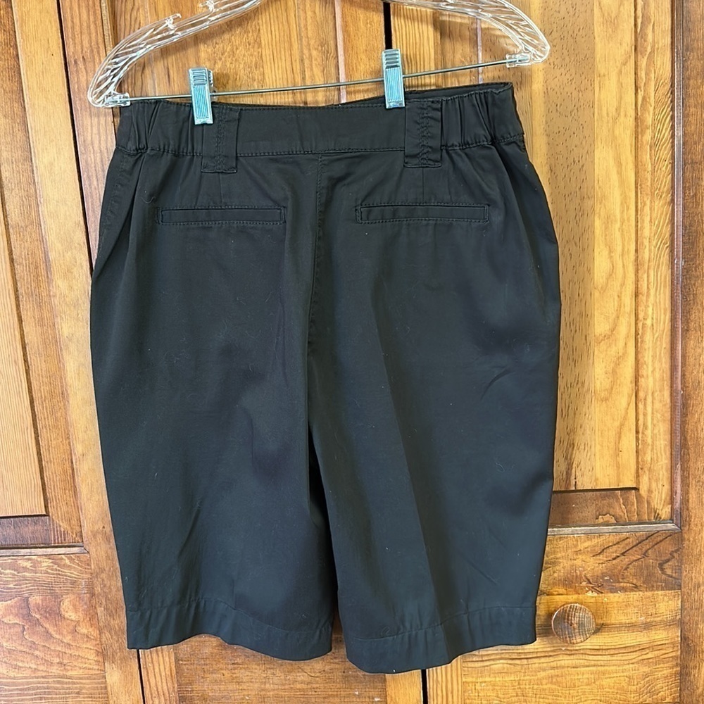 Chicos Deep Chocolate Cotton Blend Buttery Soft Side Elastic Shorts Size 1 - Picture 3 of 6
